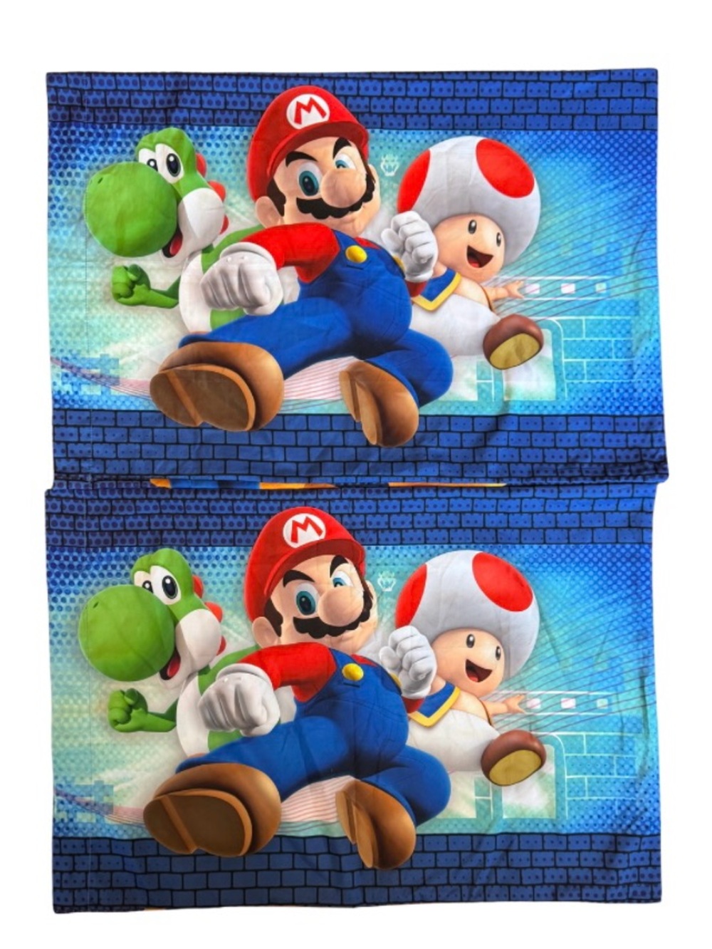 Super Mario Kart Set of 2 Double Sided Pillow Cases Luigi Mario